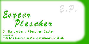 eszter plescher business card